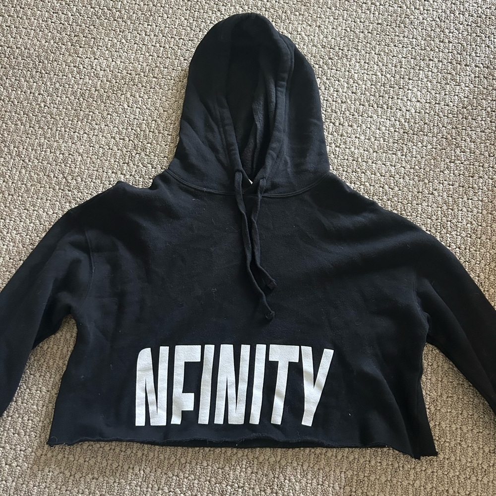 NFINITY Black Cropped Hoodie
